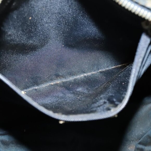 Authentic Christian Dior Trotter Canvas Shoulder Bag Navy Silver - Picture 3 of 16